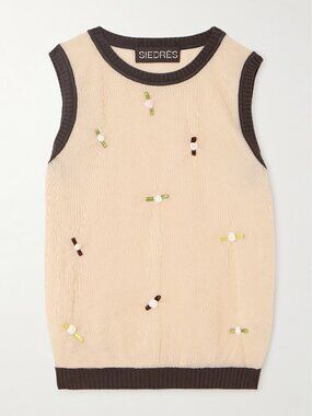Never Worn - SIEDRÉS teti appliquéd knitted tank